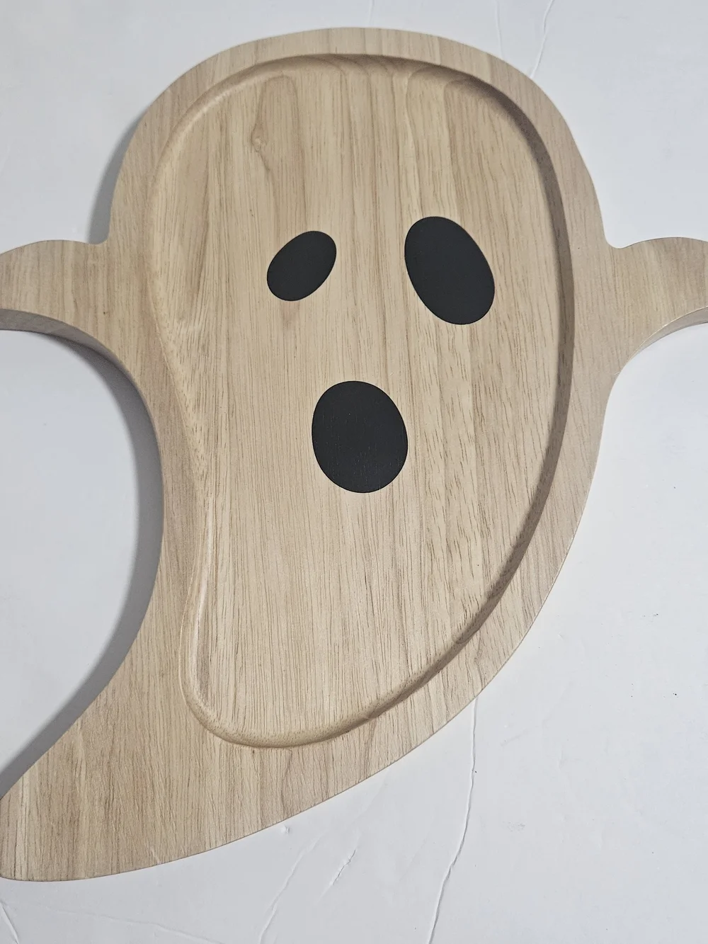 Wood Ghost Serving Tray with Black Face Detail